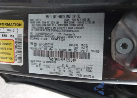 2015 Ford Fusion Se from USA, damaged, VIN 1FA6P0HD7F5129349